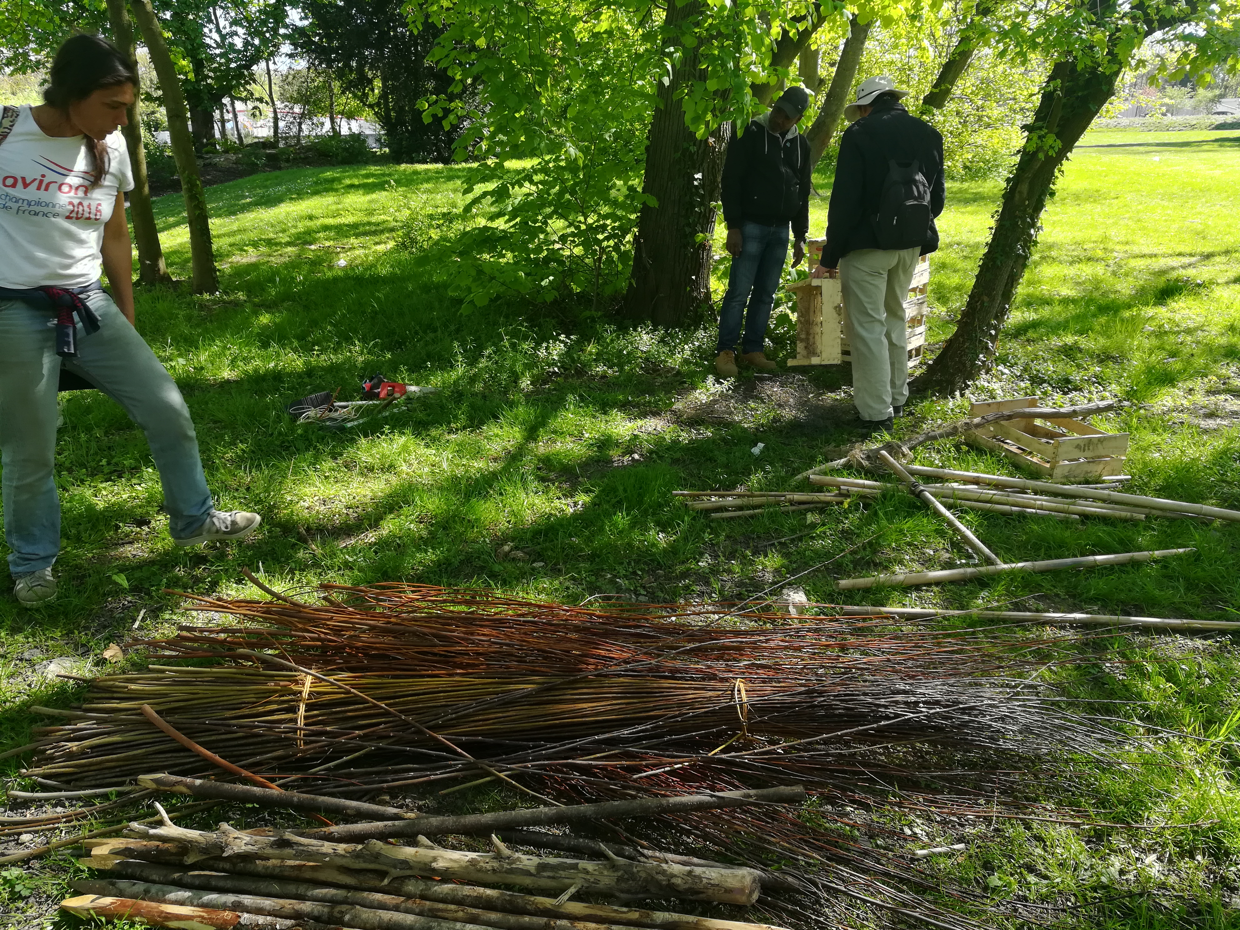 Atelier d’éco-construction, création de jardinières